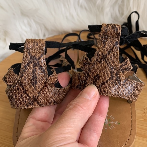 Free People x Faryl Robin Snake Maddox Gladiator Vegan Leather Lace Up Sandals - Picture 6 of 9